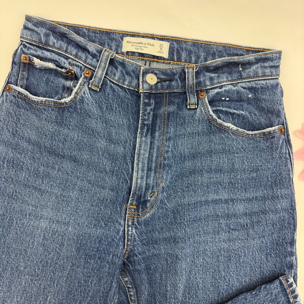 Abercrombie & Fitch The Vintage Flare High Rise Medium Dark Wash - Picture 7 of 13